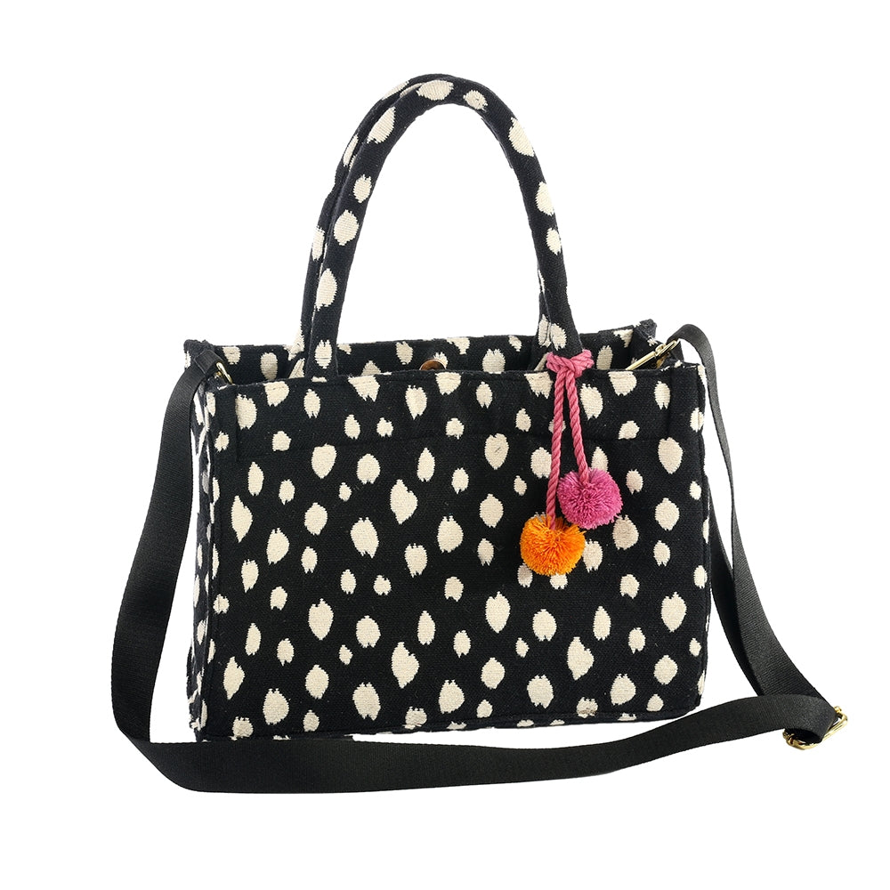 Artebene Handbag Woven Fabric Dots