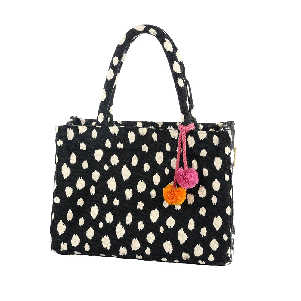 Artebene Handbag Woven Fabric Dots