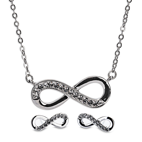 Newgrange Silver Infinity Necklace And Earring Set