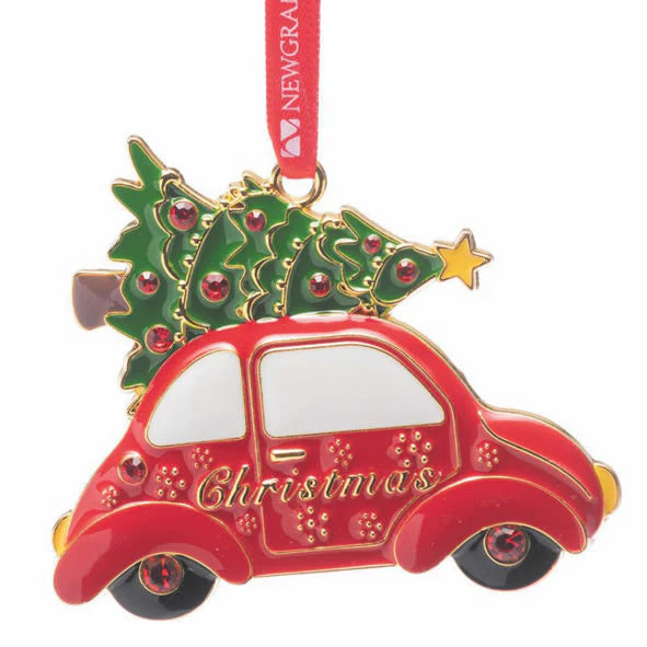 Newgrange Red Car with Tree Hanging Christmas Decoration
