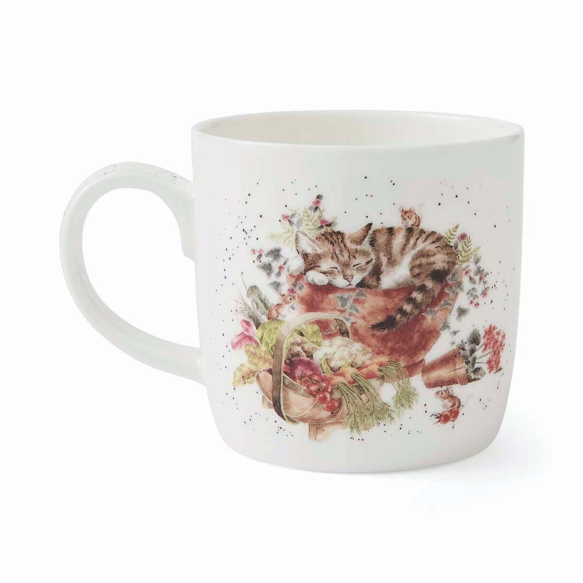 Wrendale 'Sleeping On The Job' Dog, Cat And Rabbit Mug