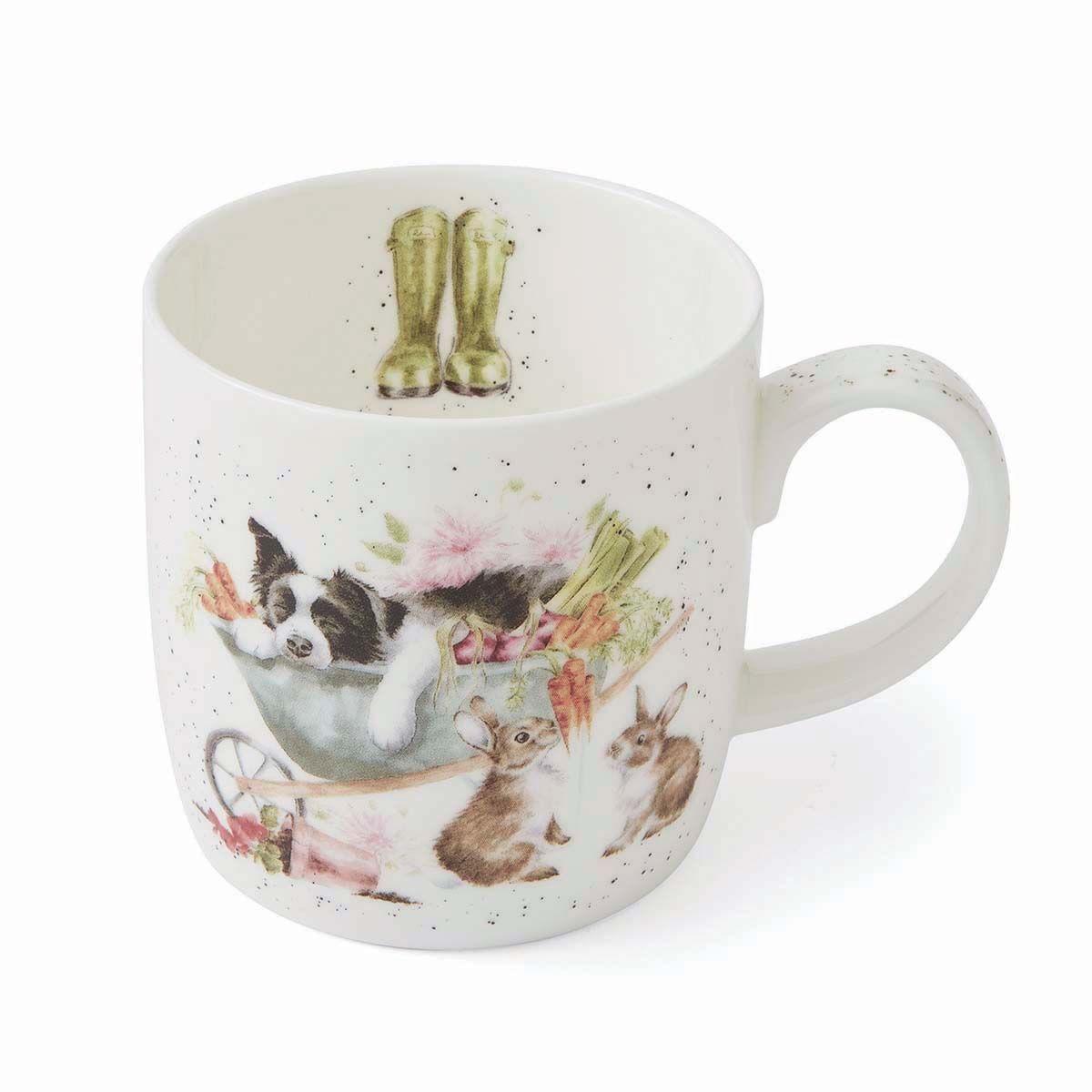 Wrendale 'Sleeping On The Job' Dog, Cat And Rabbit Mug