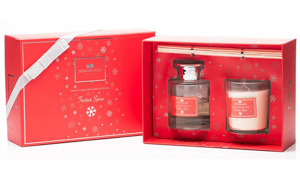 Newgrange Festive Spice Luxury Candle & Diffuser Set
