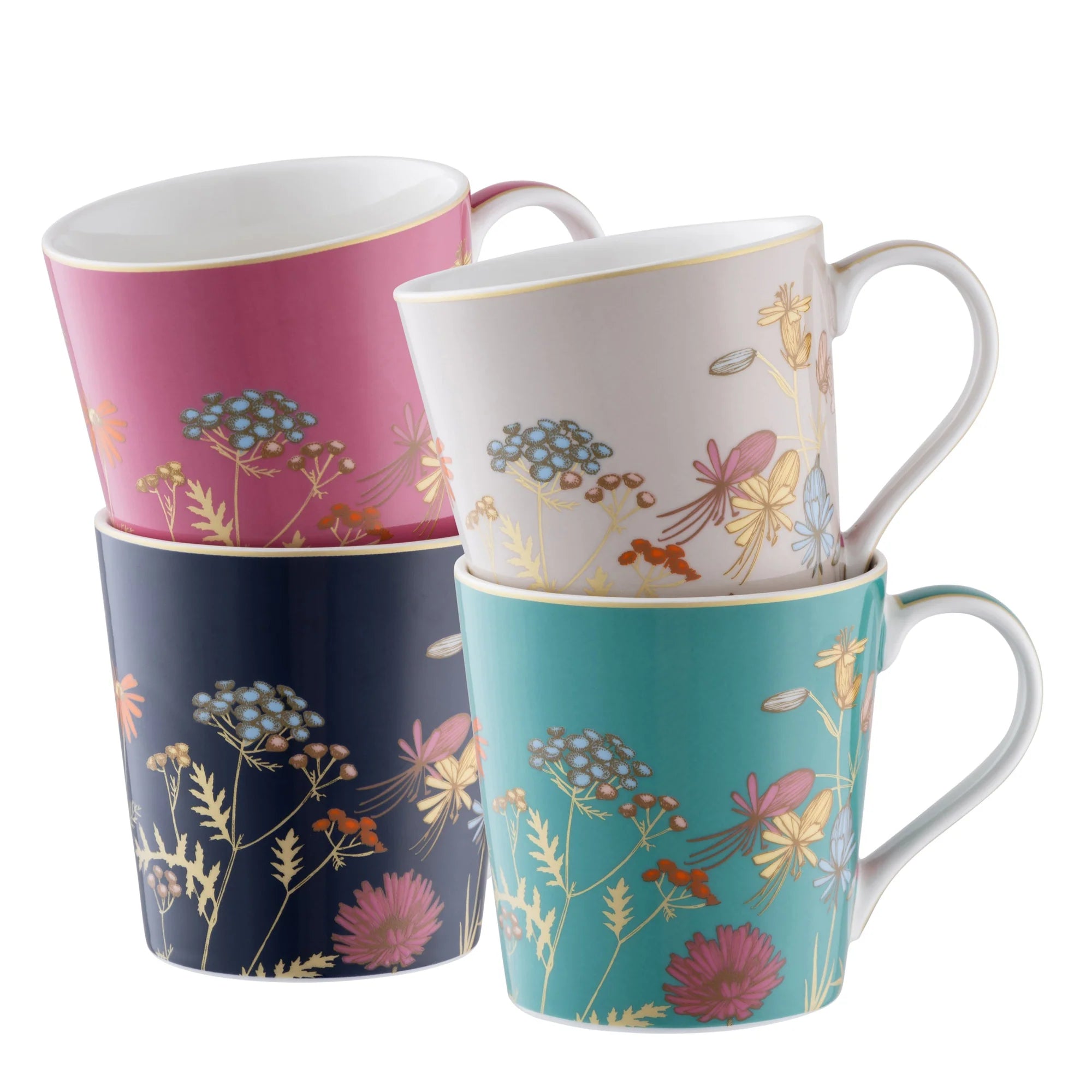 Aynsley Golden Meadow Set Of 4 Mugs