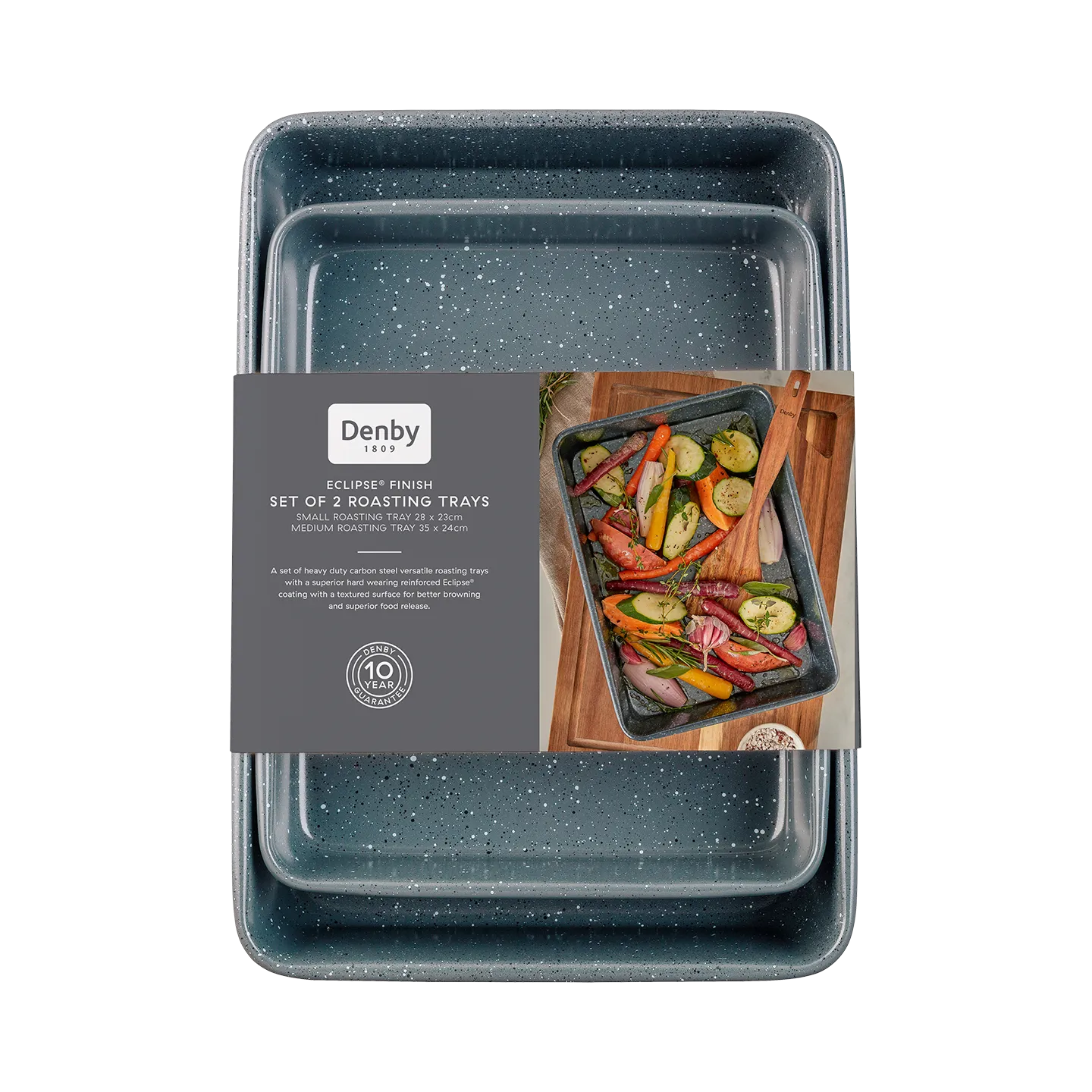 Denby Eclipse® Finish Set Of 2 Roasting Trays