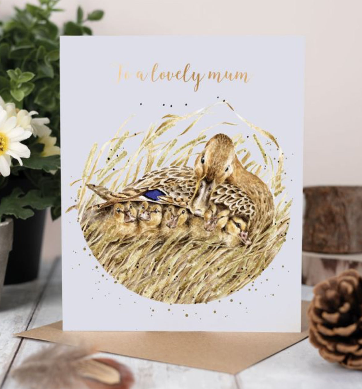 'SHELTER FROM THE STORM' DUCK MUM CARD