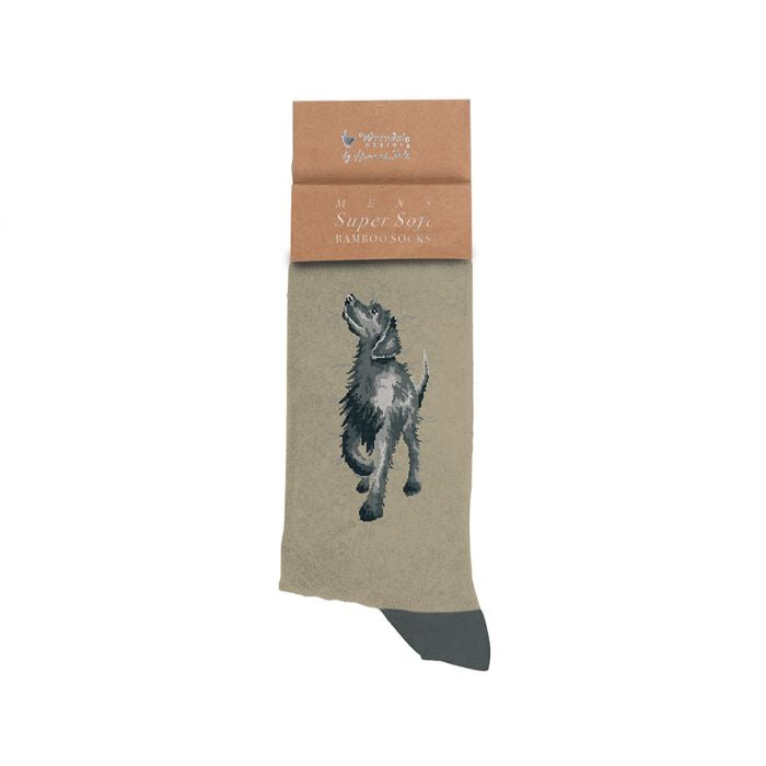 Wrendale Men’s Socks Black ‘Labrador Walkies’