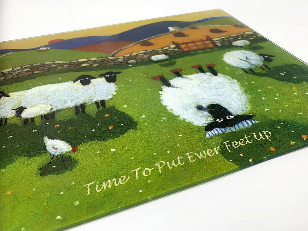 Thomas Joseph Glass Table Top Protector ‘Time To Put Ewer Feet Up’