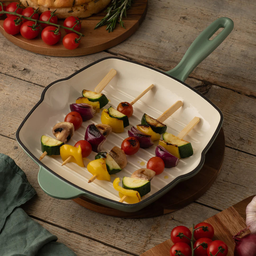 Belleek Living Cast Iron Enamel Grill Pan