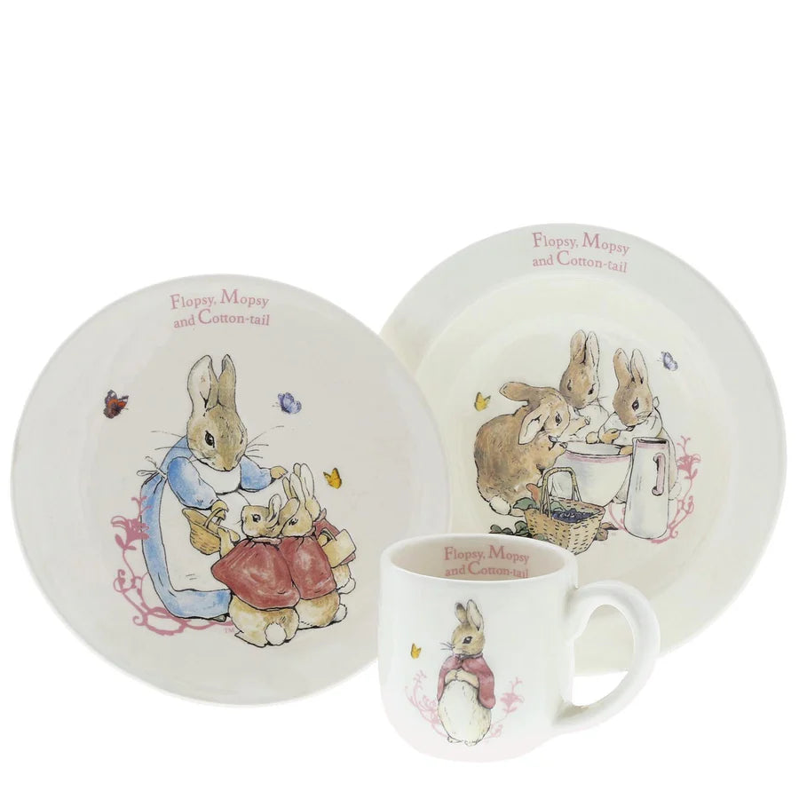 Peter Rabbit Flopsy, Mopsy and Cotton-Tail Three Piece Nursery Set