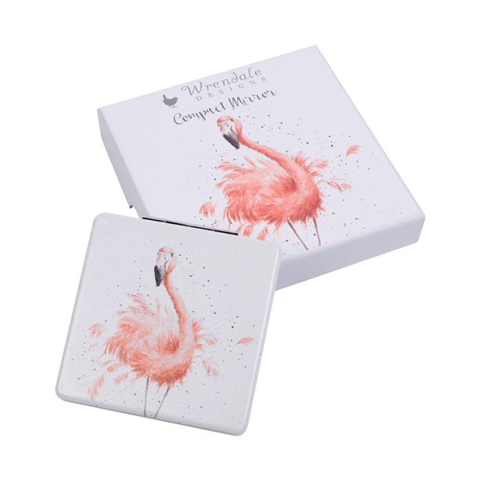 Wrendale ‘Flamingo’ Compact Mirror