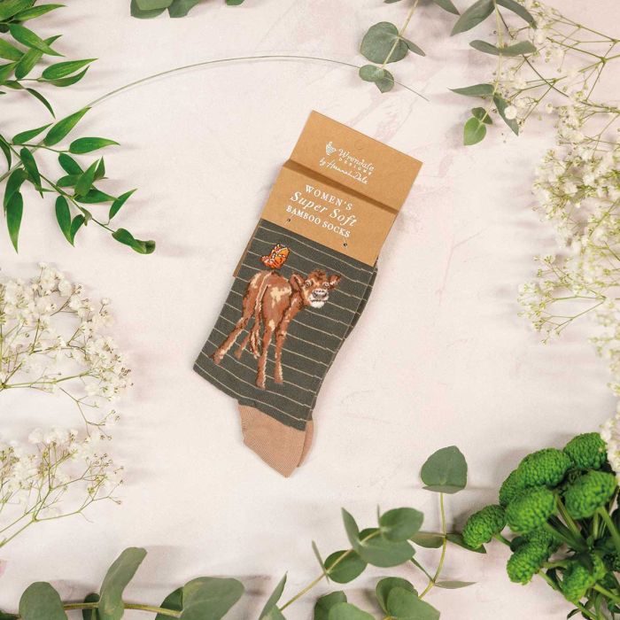 Wrendale Women’s ‘Fluttery Fabulous’ Cow Socks
