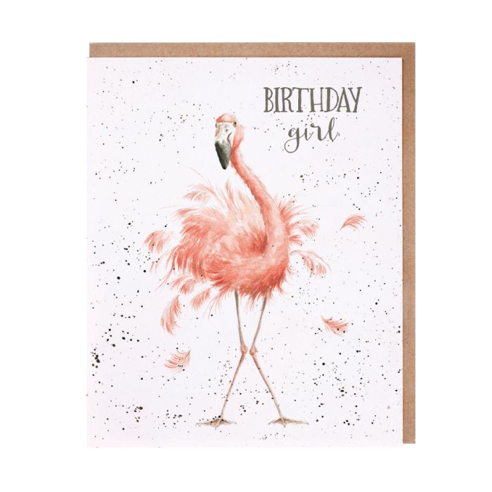 Wrendale ‘Birthday Girl’ Flamingo Card