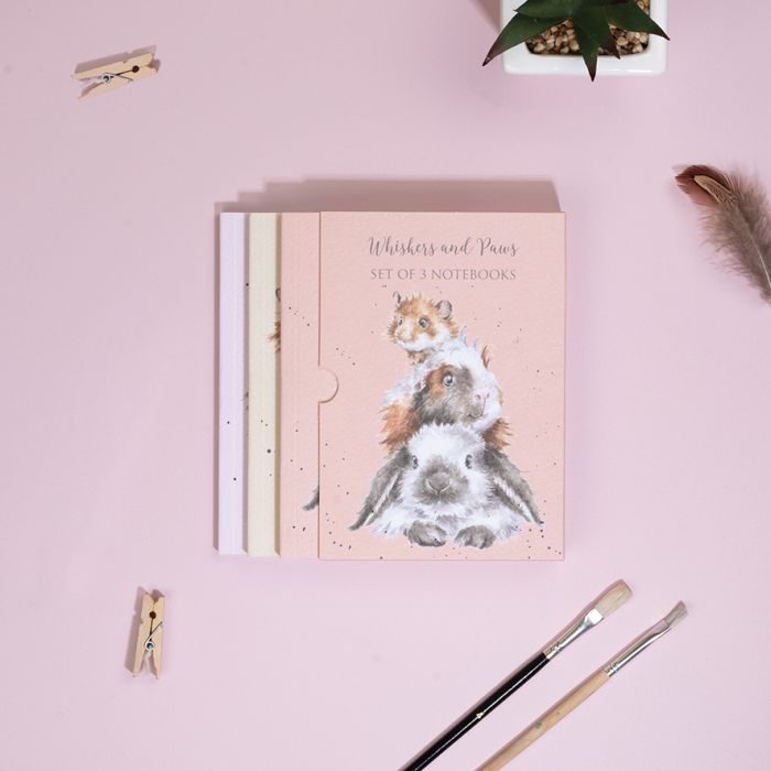 Wrendale ‘Whiskers And Paws’ Guinea Pig & Hamster Set Of 3 Notbooks