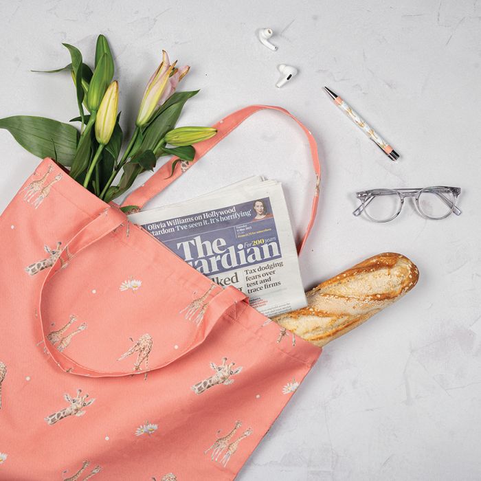 Wrendale ‘Flowers’ Giraffe Foldable Shopping Bag