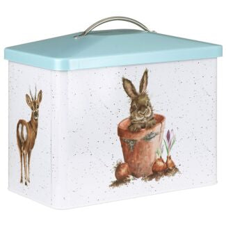 Wrendale ‘Rabbit’ Bread Bin Teal Lid
