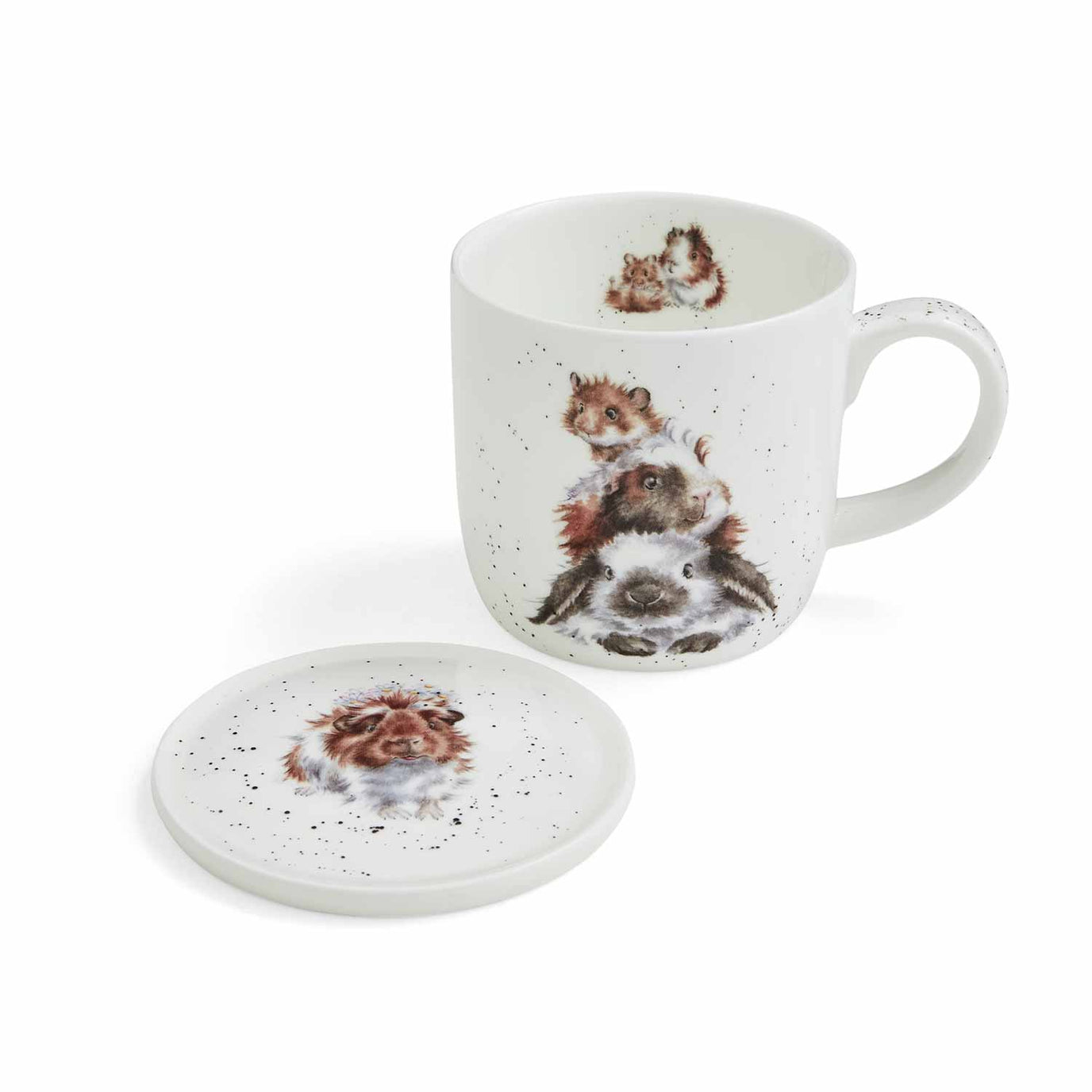 Wrendale ‘Piggy In The Middle’ Mug & Coaster Set