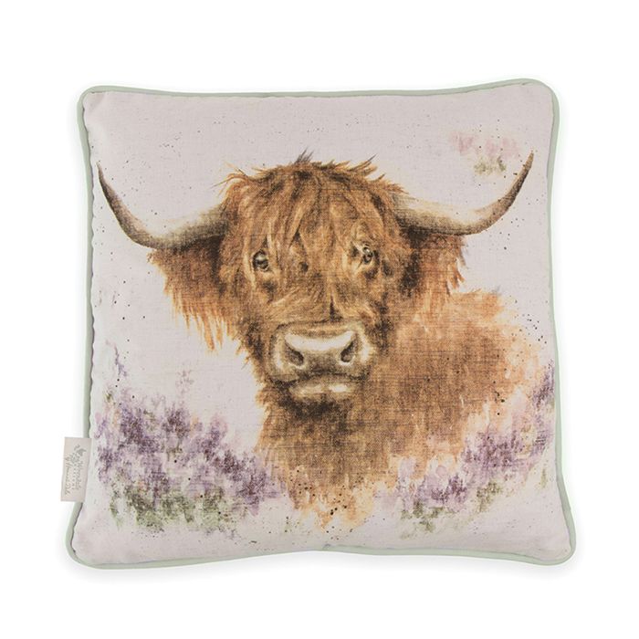Wrendale ‘Highland Heathers’ Highland Cow Cushion 40cm