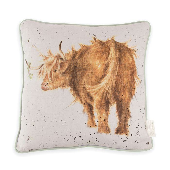 Wrendale ‘Highland Heathers’ Highland Cow Cushion 40cm