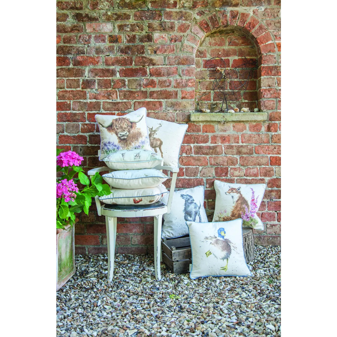 Wrendale Meadow Rabbit Cushion 50cm x 30cm