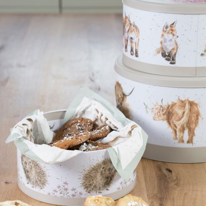 Wrendale Country Grey Cake Tin Nest ‘Highlandcow’