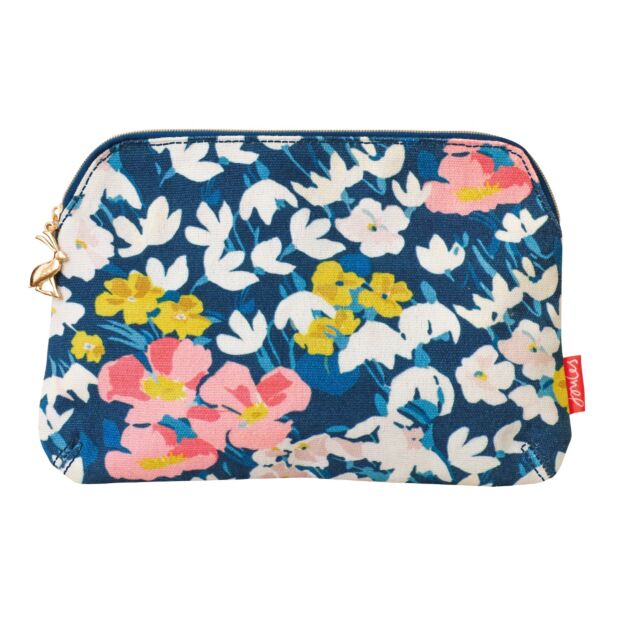 Joules Floral Print Medium Zip Pouch