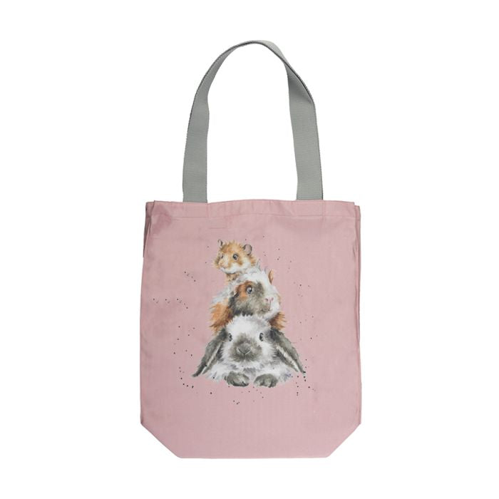 Wrendale Piggy In The Middle' Guinea Pig & Rabbit Canvas Bag