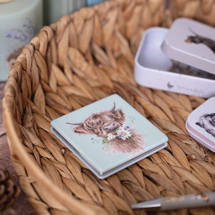 Wrendale ‘Daisy Coo’ Highland Cow Compact Mirror