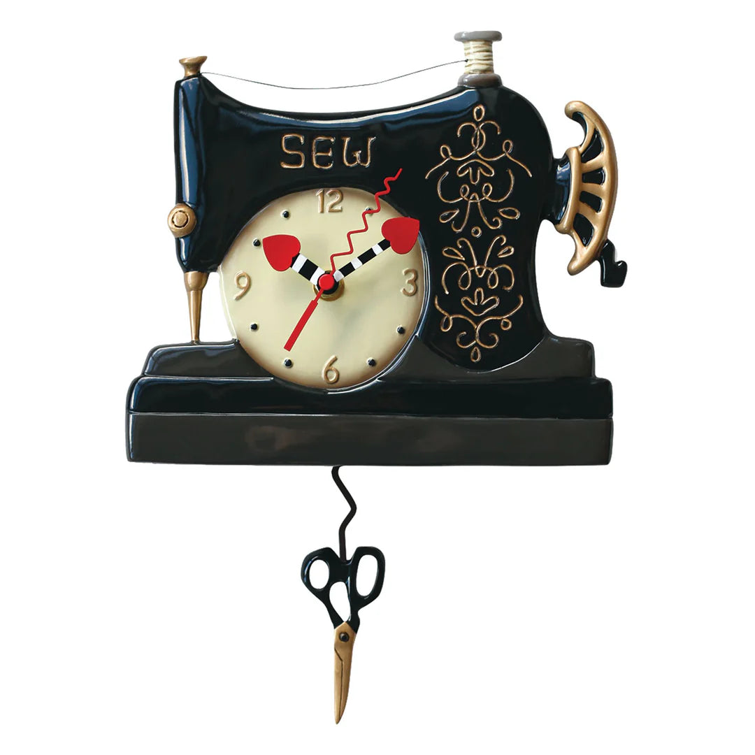 Allen Designs Vintage Stitch Machine Wall Clock