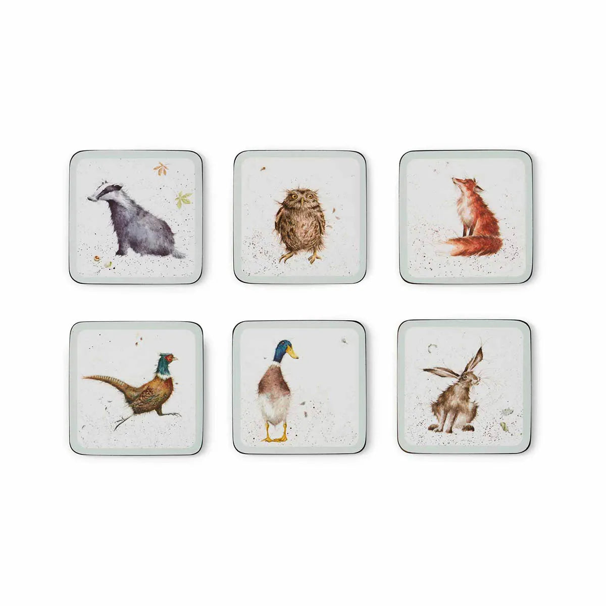 Wrendale ‘Country Set’ Country Animal Set Of 6 Coasters