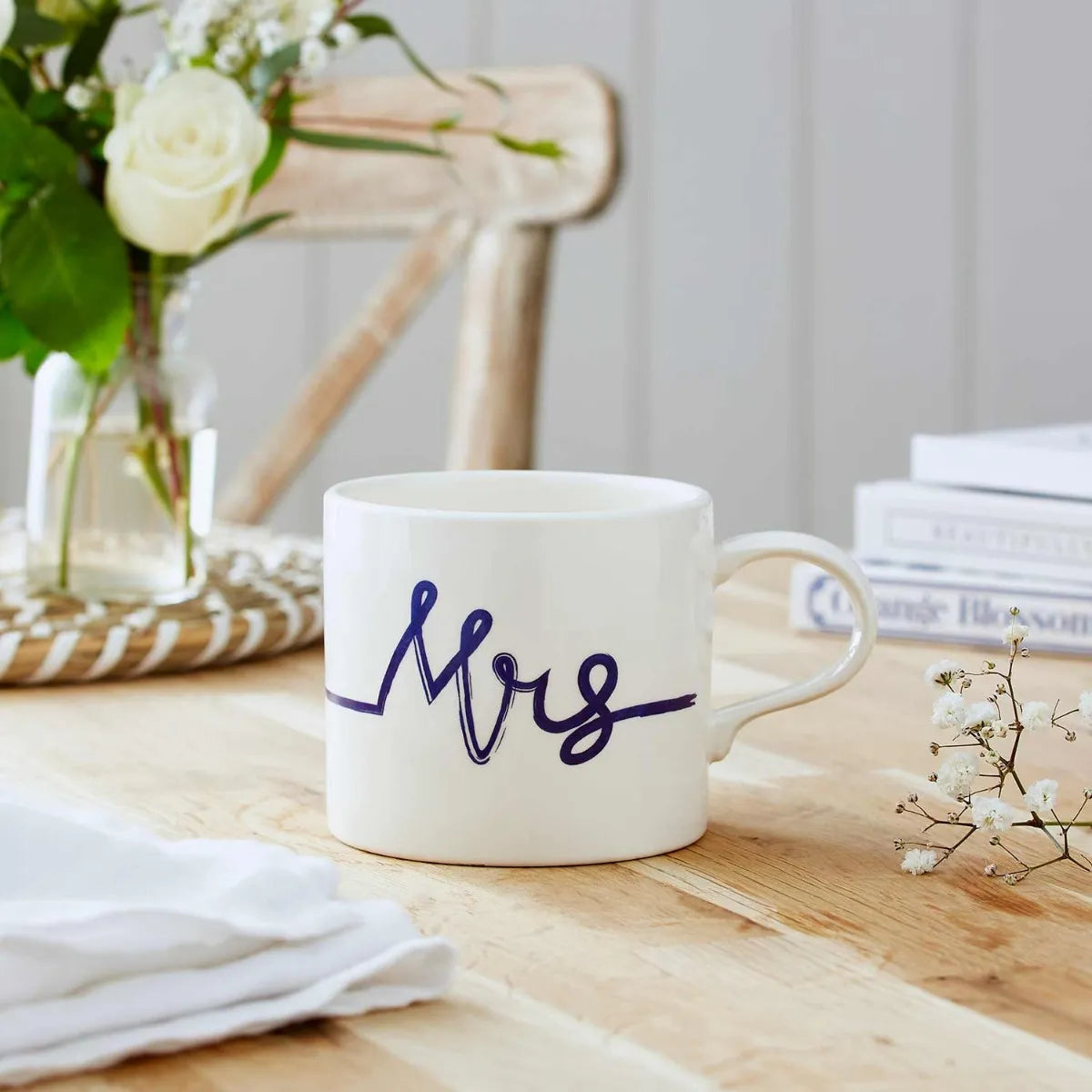 Portmeirion Mug Meirion Mrs Mug, Blue & White