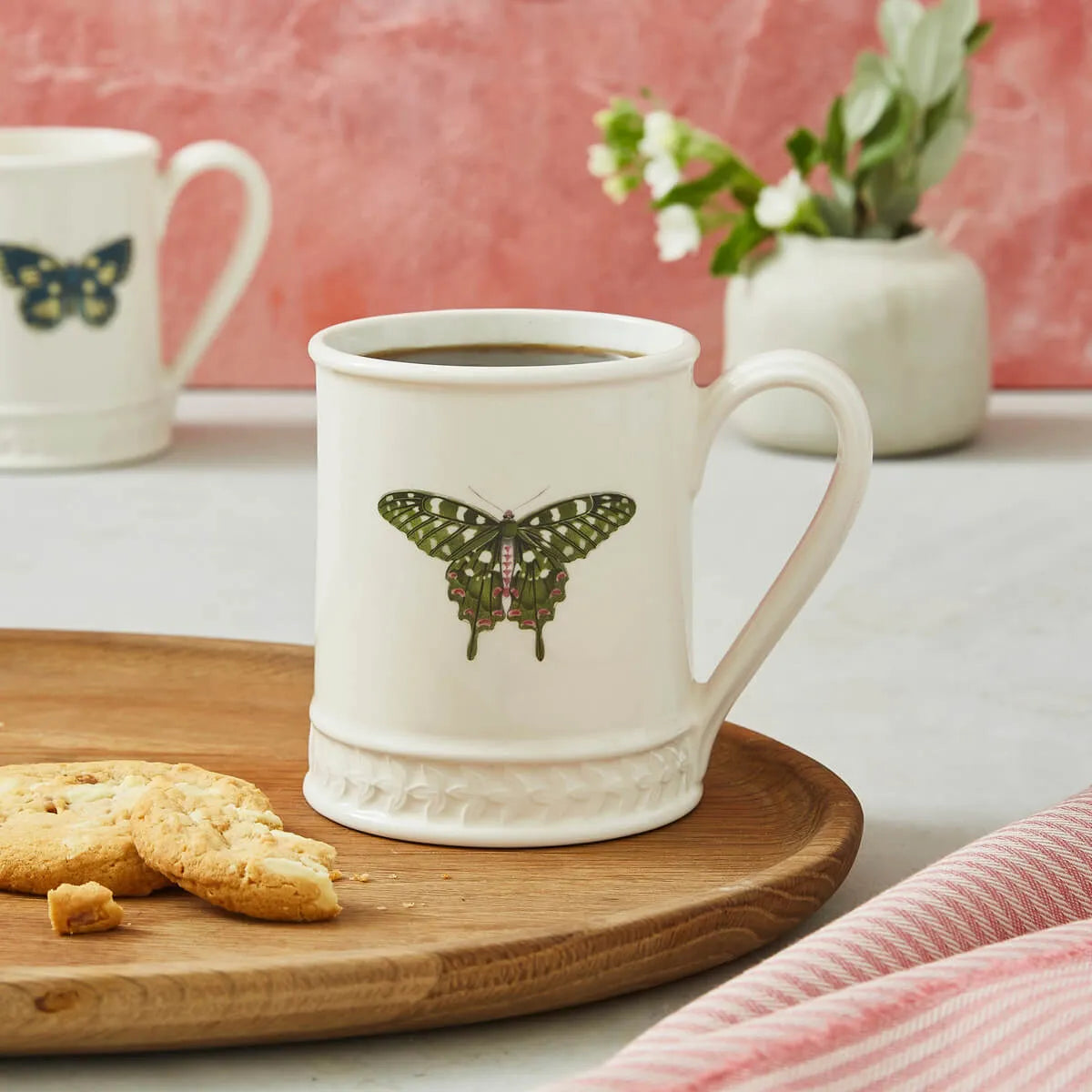 Portmeirion Botanic Garden Harmony Butterfly Mug, White