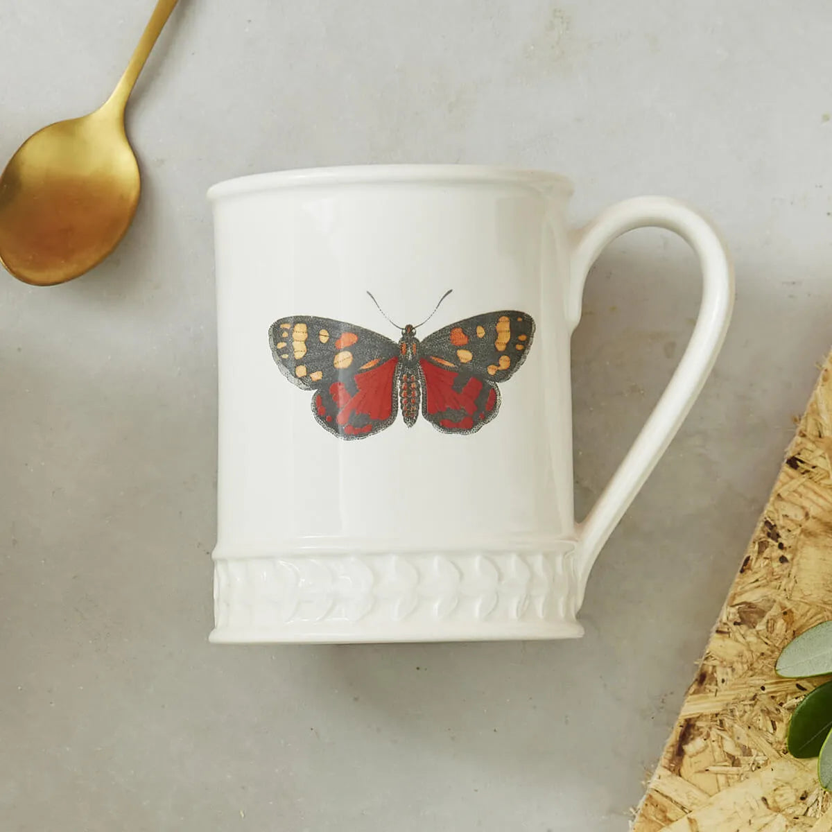 Portmeirion Botanic Garden Harmony Butterfly Tankard Mug, White