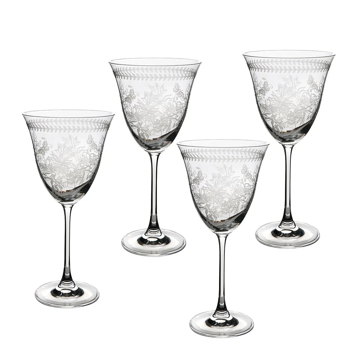 Portmeirion Botanic Garden Set of 4 Crystal Wine Glasses