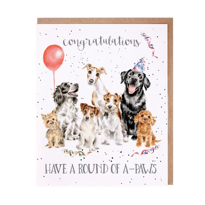 Wrendale 'Round Of A-Paws' Dog Congratulations Card