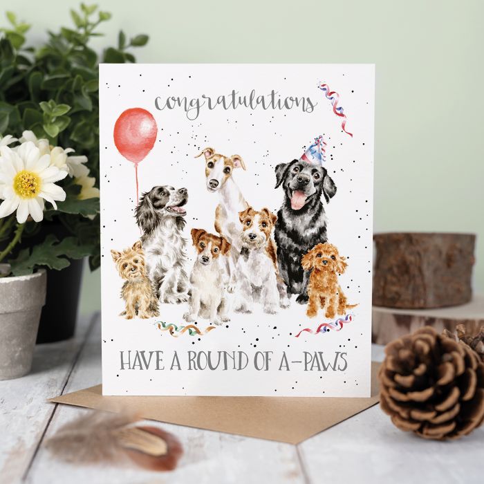 Wrendale 'Round Of A-Paws' Dog Congratulations Card