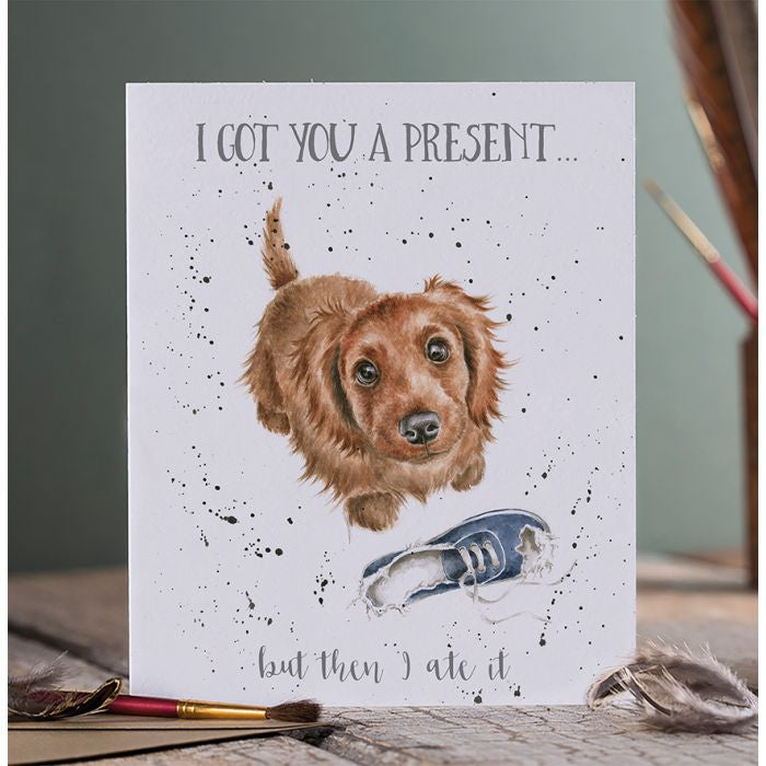 ‘I Got You A Present…' Puppy Birthday Card