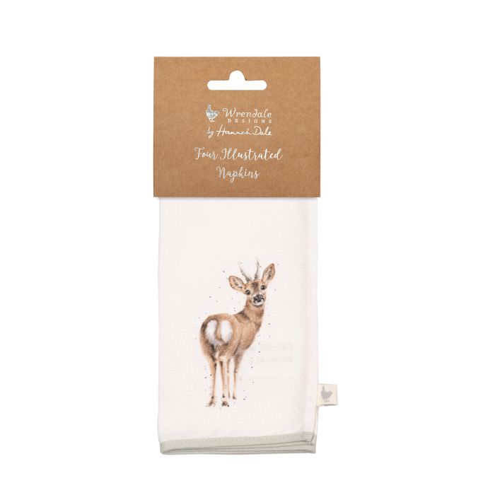 'Woodlander' Set Of Four Woodland Animal Fabric Napkins