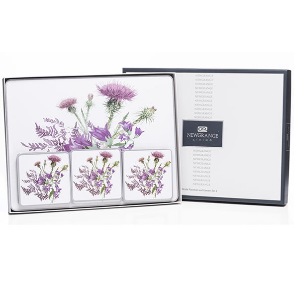 Newgrange 6 Piece Thistle Placemat & Coaster Set