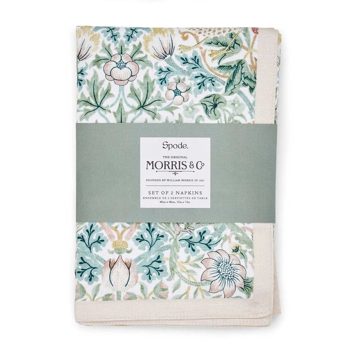 Spode Morris & Co. Strawberry Thief Set of 2 Napkins