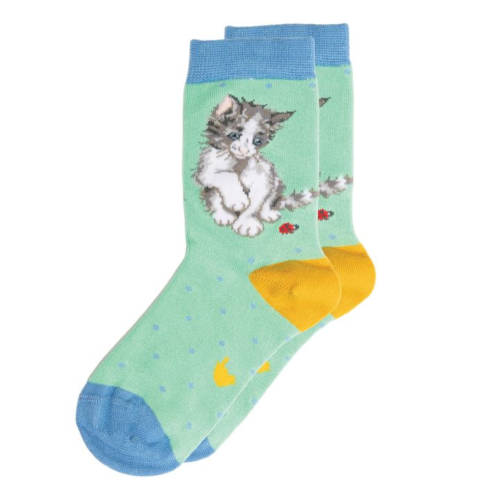 Wrendale ‘Ladybird’ Cat Children’s Socks Size UK 9-12