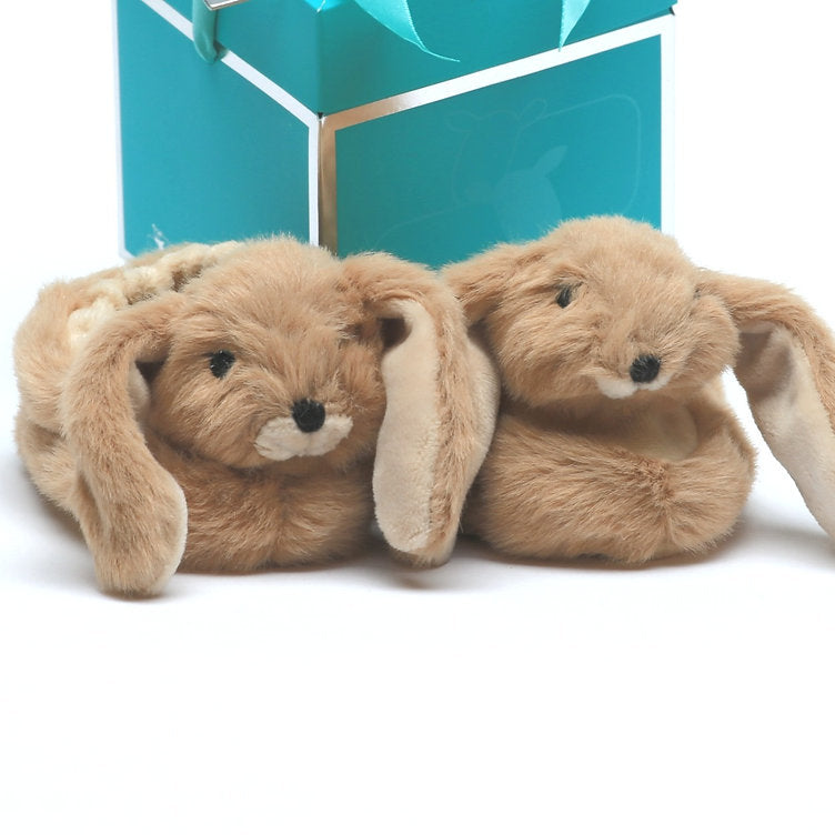 Jomanda Brown Bunny Baby Slippers – 0-6 Months, Super Soft Plush