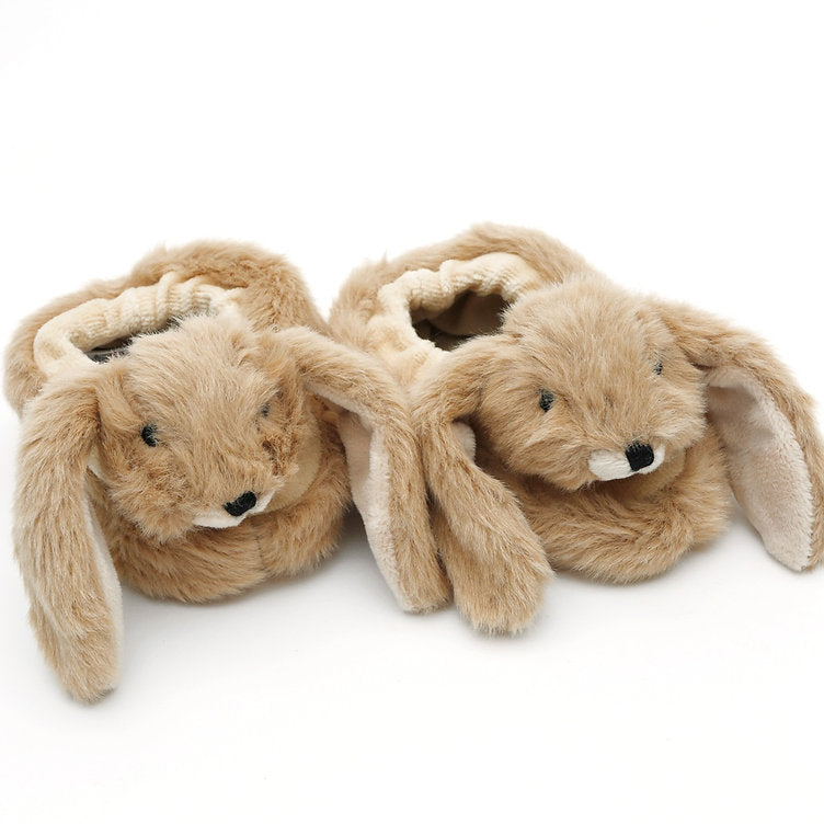 Jomanda Brown Bunny Baby Slippers – 0-6 Months, Super Soft Plush
