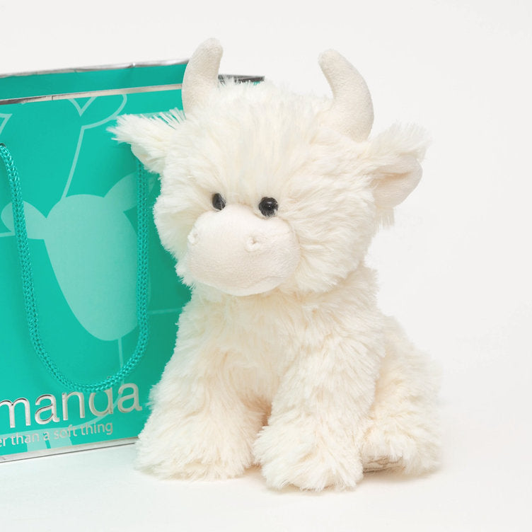 Jomanda 13cm Highland Coo Soft Toy with Pop Up Box – Newborn Safe Plush