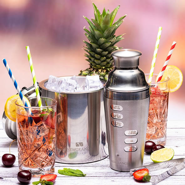 Newgrange Stainless Steel Cocktail Shaker With Recipes