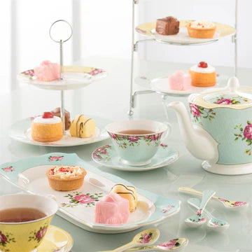 Aynsley Archive Rose Footed Mug Set x4