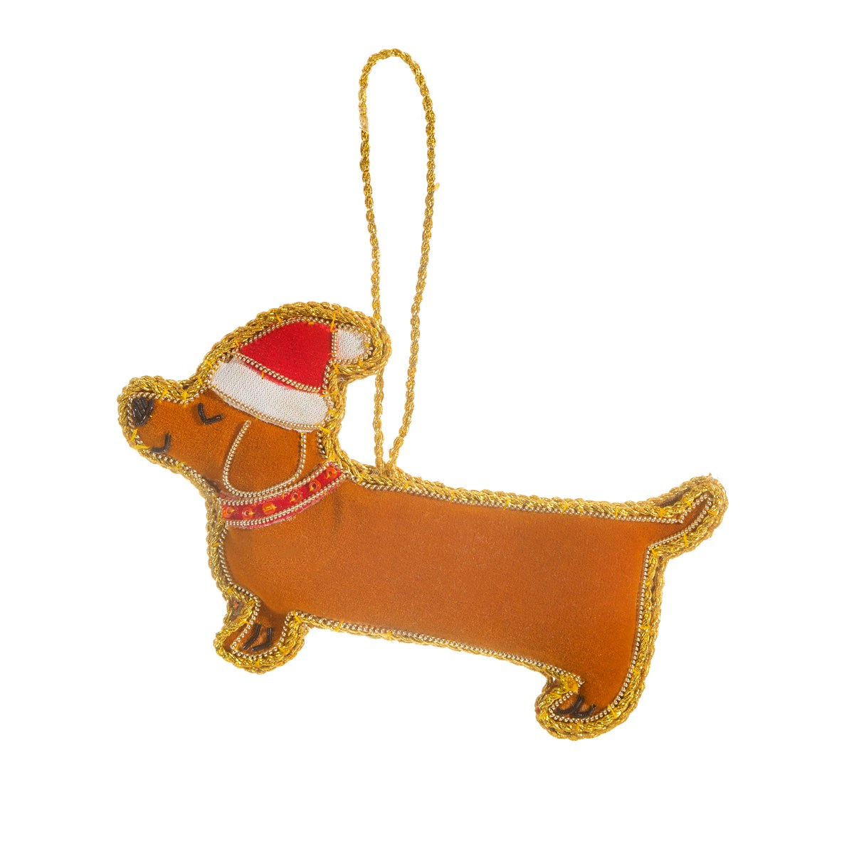 Sass & Belle Santa Sausage Dog Zari Decoration