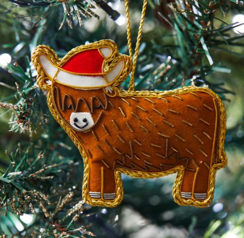 Sass & Belle Highland Cow Zari Decoration