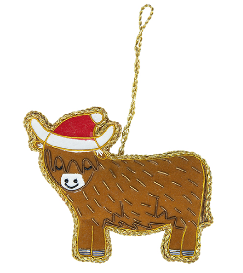 Sass & Belle Highland Cow Zari Decoration