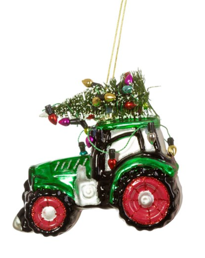 Sass & Belle Festive Tractor Shaped Bauble